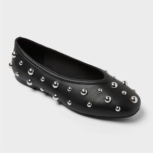 A New Day 8.5 Black Studded Women's Flats- NWT